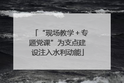 “现场教学＋专题党课”为支点建设注入水利动能