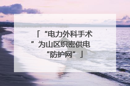 “电力外科手术”为山区织密供电“防护网”