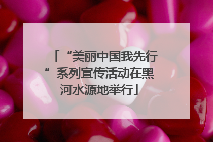 “美丽中国我先行”系列宣传活动在黑河水源地举行