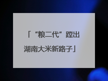 “粮二代”蹚出湖南大米新路子