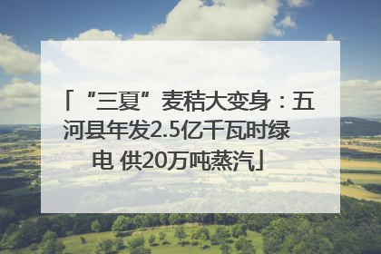 “三夏”麦秸大变身：五河县年发2.5亿千瓦时绿电 供20万吨蒸汽
