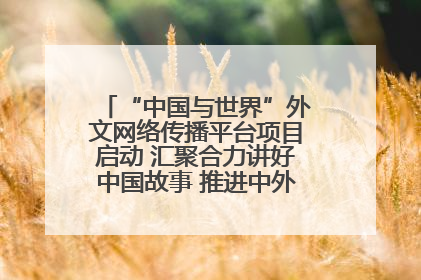 “中国与世界”外文网络传播平台项目启动 汇聚合力讲好中国故事 推进中外文明交流互鉴