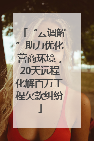 “云调解”助力优化营商环境，20天远程化解百万工程欠款纠纷