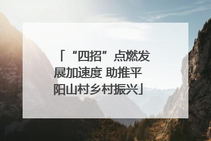 “四招”点燃发展加速度 助推平阳山村乡村振兴