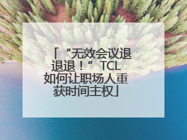 “无效会议退退退！”TCL如何让职场人重获时间主权