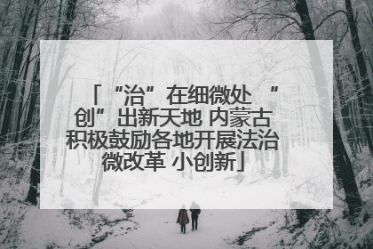“治”在细微处 “创”出新天地 内蒙古积极鼓励各地开展法治微改革 小创新