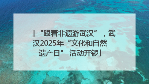 “跟着非遗游武汉”，武汉2025年“文化和自然遗产日” 活动开锣