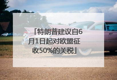 特朗普建议自6月1日起对欧盟征收50%的关税