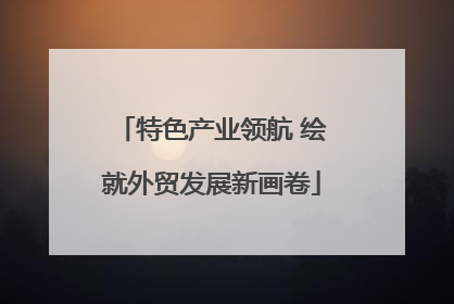 特色产业领航 绘就外贸发展新画卷