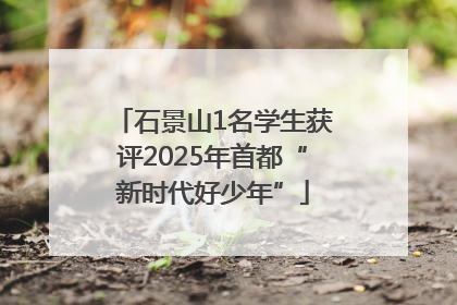 石景山1名学生获评2025年首都“新时代好少年”