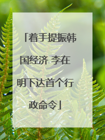 着手提振韩国经济 李在明下达首个行政命令