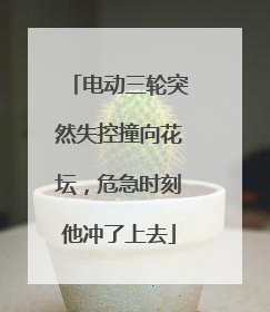 电动三轮突然失控撞向花坛，危急时刻他冲了上去