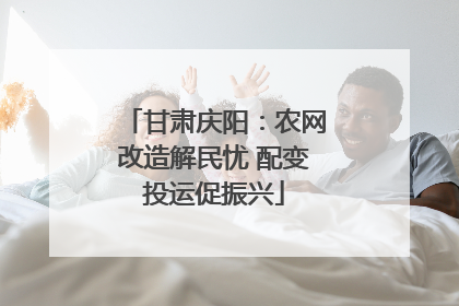 甘肃庆阳：农网改造解民忧 配变投运促振兴