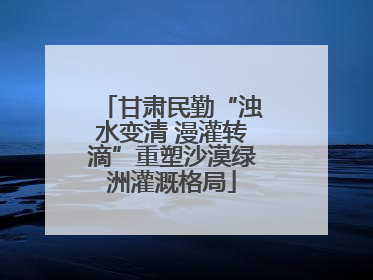 甘肃民勤“浊水变清 漫灌转滴”重塑沙漠绿洲灌溉格局