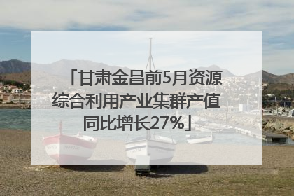 甘肃金昌前5月资源综合利用产业集群产值同比增长27%