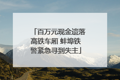 百万元现金遗落高铁车厢 蚌埠铁警紧急寻到失主