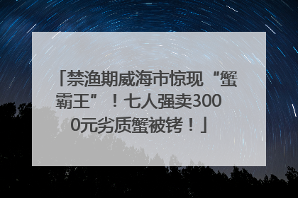 禁渔期威海市惊现“蟹霸王”！七人强卖3000元劣质蟹被铐！