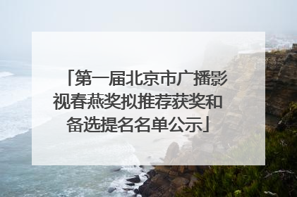 第一届北京市广播影视春燕奖拟推荐获奖和备选提名名单公示