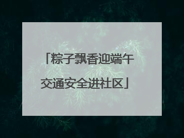 粽子飘香迎端午 交通安全进社区