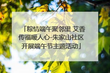 粽情端午聚邻里 艾香传福暖人心-朱家山社区开展端午节主题活动