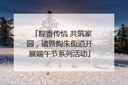粽香传情 共筑家园，诸暨陶朱街道开展端午节系列活动