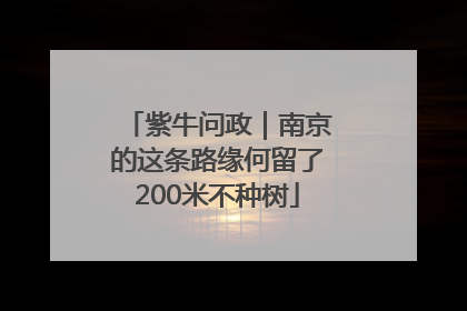 紫牛问政｜南京的这条路缘何留了200米不种树