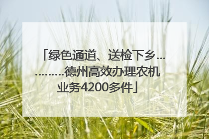 绿色通道、送检下乡…………德州高效办理农机业务4200多件