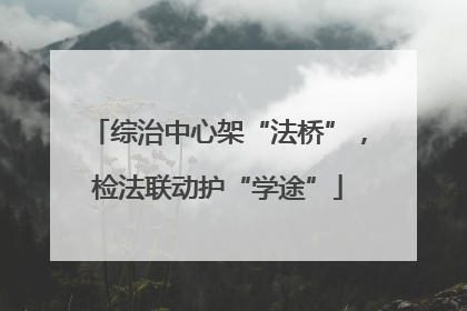综治中心架“法桥”，检法联动护“学途”