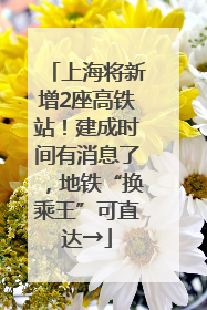 上海将新增2座高铁站！建成时间有消息了，地铁“换乘王”可直达→