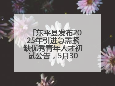 东平县发布2025年引进急需紧缺优秀青年人才初试公告，5月30日开展面谈