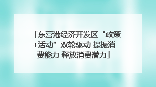 东营港经济开发区“政策+活动”双轮驱动 提振消费能力 释放消费潜力
