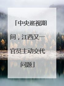 中央巡视期间，江西又一官员主动交代问题