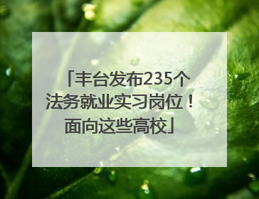 丰台发布235个法务就业实习岗位！面向这些高校