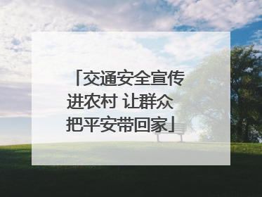 交通安全宣传进农村 让群众把平安带回家