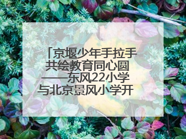 京堰少年手拉手 共绘教育同心圆——东风22小学与北京景风小学开展对口协作活动
