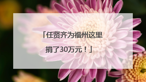 任贤齐为福州这里捐了30万元！
