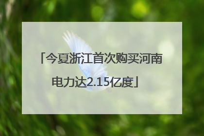 今夏浙江首次购买河南电力达2.15亿度