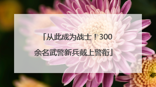 从此成为战士！300余名武警新兵戴上警衔
