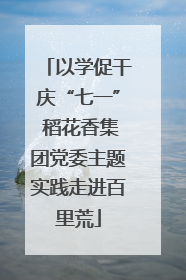 以学促干庆“七一” 稻花香集团党委主题实践走进百里荒