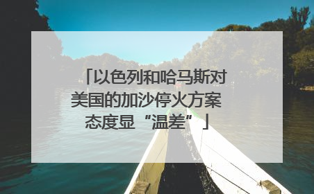 以色列和哈马斯对美国的加沙停火方案态度显“温差”