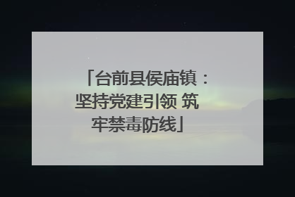 台前县侯庙镇：坚持党建引领 筑牢禁毒防线