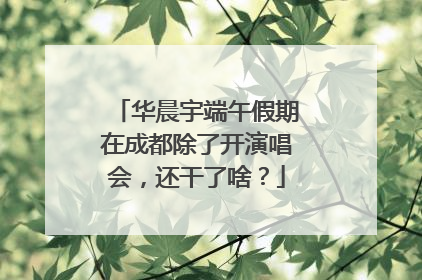华晨宇端午假期在成都除了开演唱会，还干了啥？