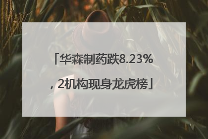 华森制药跌8.23%，2机构现身龙虎榜