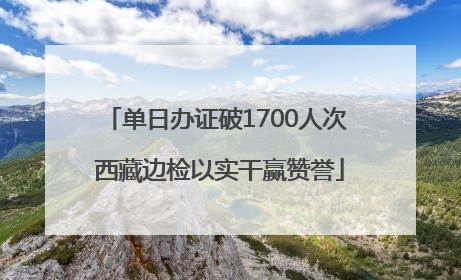 单日办证破1700人次 西藏边检以实干赢赞誉