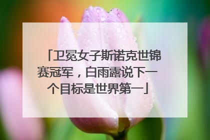 卫冕女子斯诺克世锦赛冠军，白雨露说下一个目标是世界第一