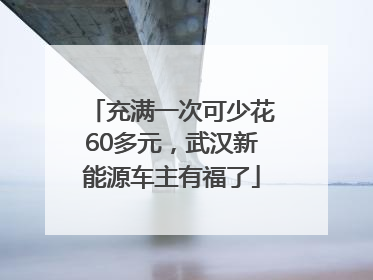 充满一次可少花60多元，武汉新能源车主有福了