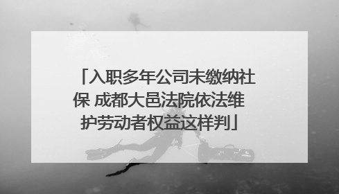 入职多年公司未缴纳社保 成都大邑法院依法维护劳动者权益这样判