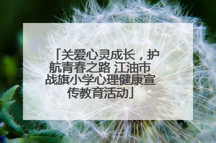 关爱心灵成长，护航青春之路 江油市战旗小学心理健康宣传教育活动