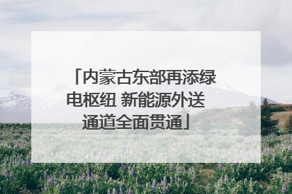 内蒙古东部再添绿电枢纽 新能源外送通道全面贯通