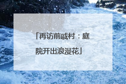 再访前戚村：庭院开出浪漫花